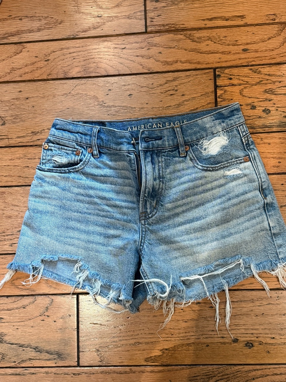 American Eagle Outfitters Blue Distressed Denim Cutoff Shorts